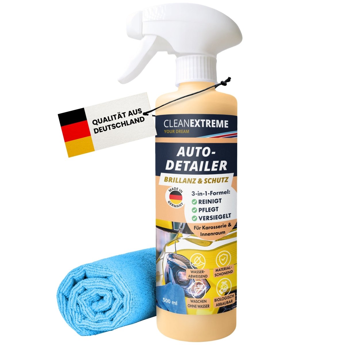 Auto-Detailer Brillanz & Schutz mit Versiegelung 500 ml + Poliertuch - CLEANEXTREME