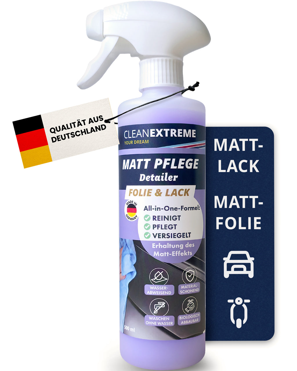 Auto Matt Pflege Folie & Lack mit Versiegelung - Detailer - 500 ml