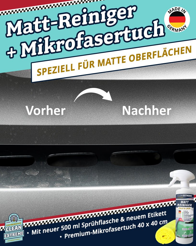 Auto Matt Reiniger Folie & Lack 500 ml + Allroundtuch - CLEANEXTREME