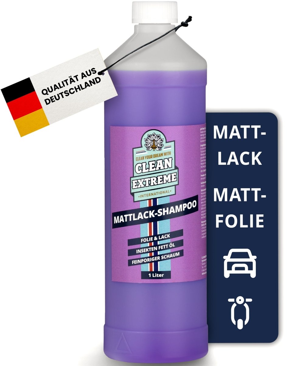 Mattlack Auto - Shampoo Folie & Lack Konzentrat 1 Liter + Waschhandschuh - CLEANEXTREME