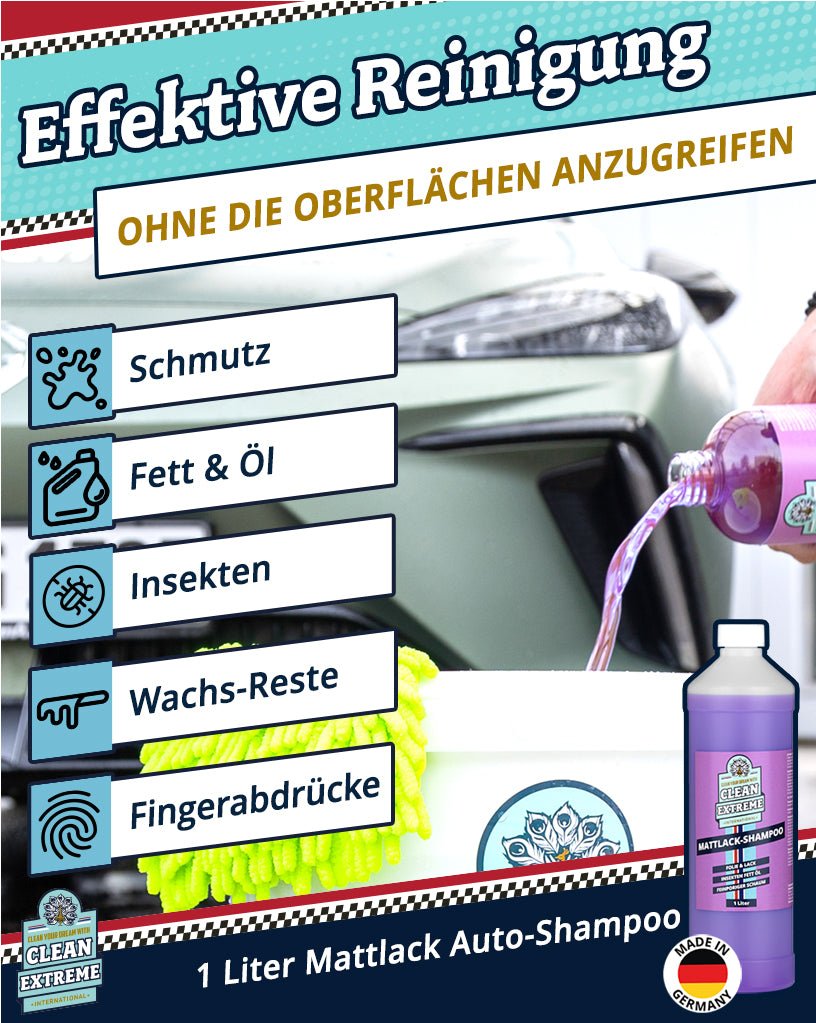 Auto - Set Mattlack / Mattfolie – Reinigung + Pflege MEDIUM - CLEANEXTREME