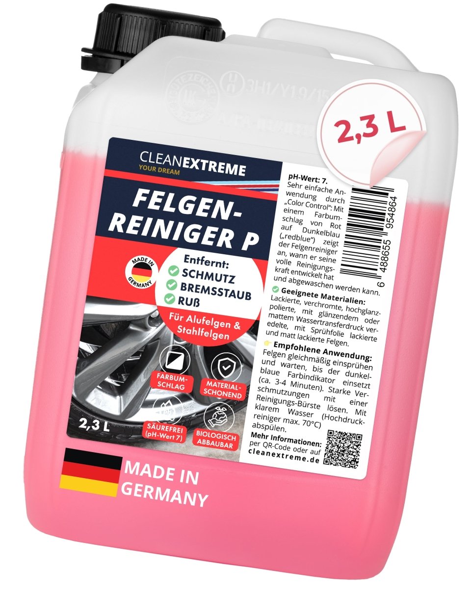 Felgenreiniger P redblue Säurefrei pH-neutral mit Farbumschlag 2,3 Liter - CLEANEXTREME