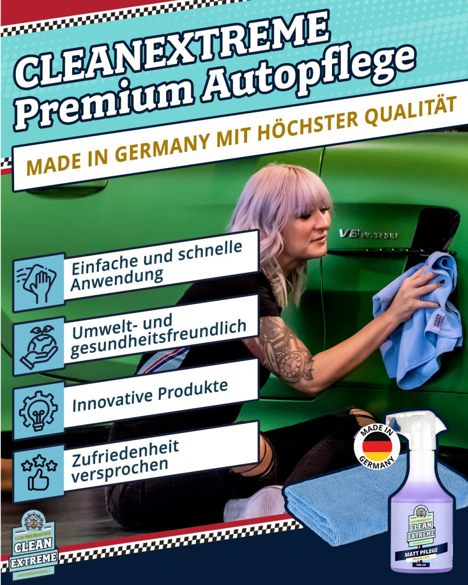 Auto Matt Pflege Folie & Lack + Poliertuch BLAU MAXI Set - CLEANEXTREME
