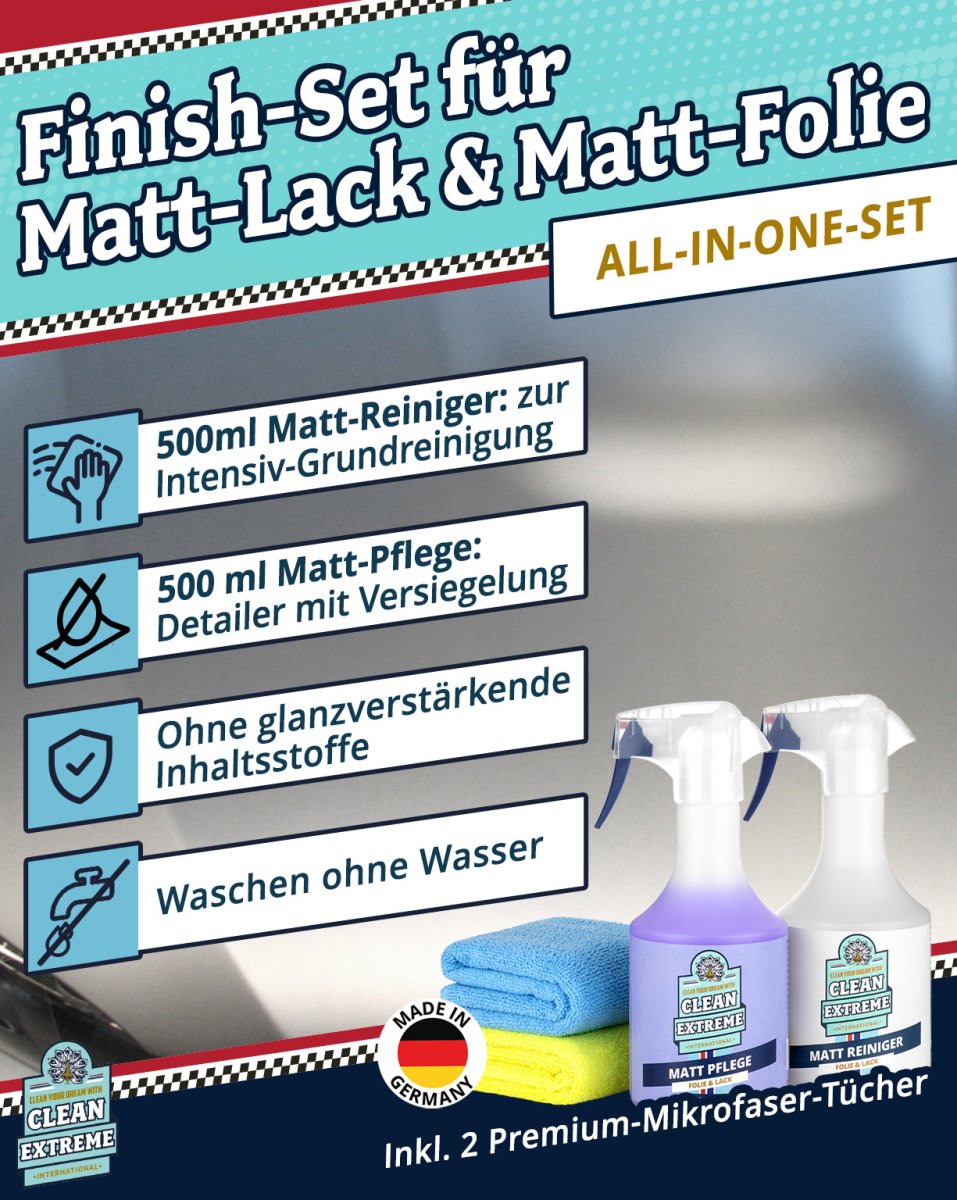 Auto Finish - Box Mattlack / Mattfolie - Reinigungs - und Pflege - Set - CLEANEXTREME