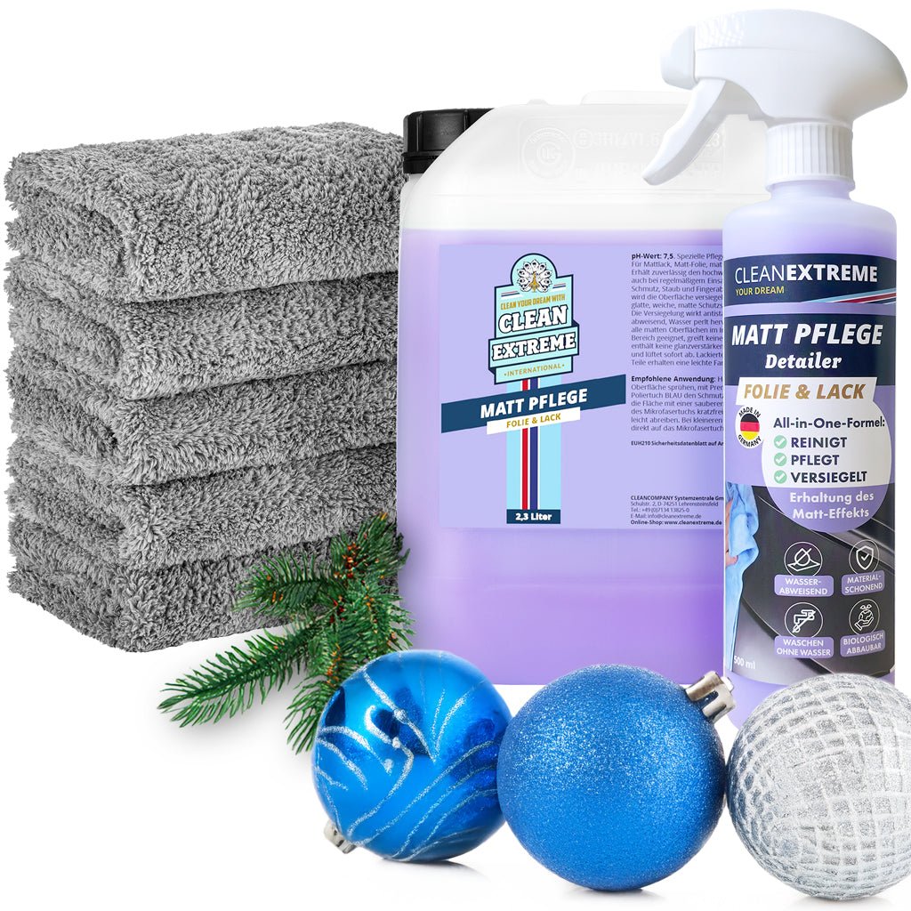 Auto Matt Pflege Folie & Lack mit Versiegelung - Detailer - 2,3 Liter + 500 ml + 5x Poliertuch - CLEANEXTREME