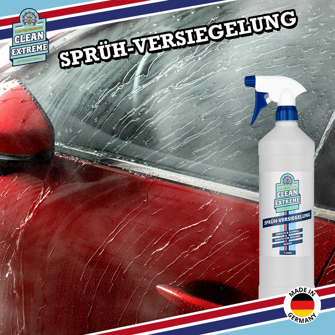 Sprüh - Versiegelung Lack & Folie 1 Liter - Aufsprühen - abspülen - fertig! Schnell - Versiegelung direkt nach der Autowäsche, Glanz - Steigerung, optimiertes Trocknungsverhalten, wasser - und schmutz - abweisend, UV - Schutz, Schutz für Wochen - CLEANEXTREME
