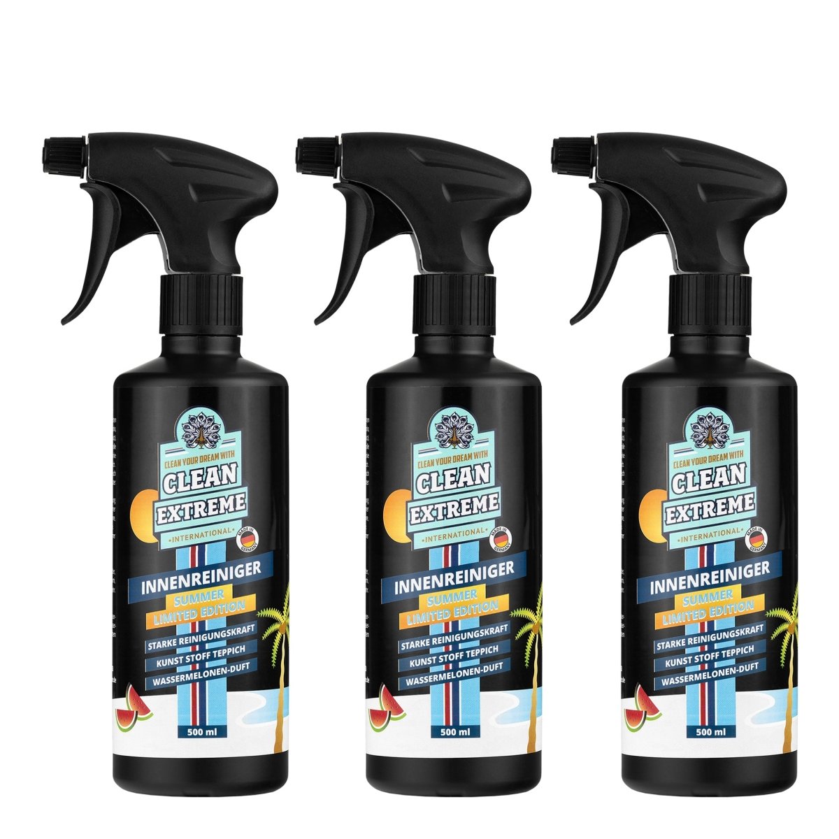 Auto - Innenreiniger - Kunst - Stoff - Teppich - SUMMER LIMITED EDITION🏄♀⛱🍉🔆😎 3 x 500 ml - CLEANEXTREME