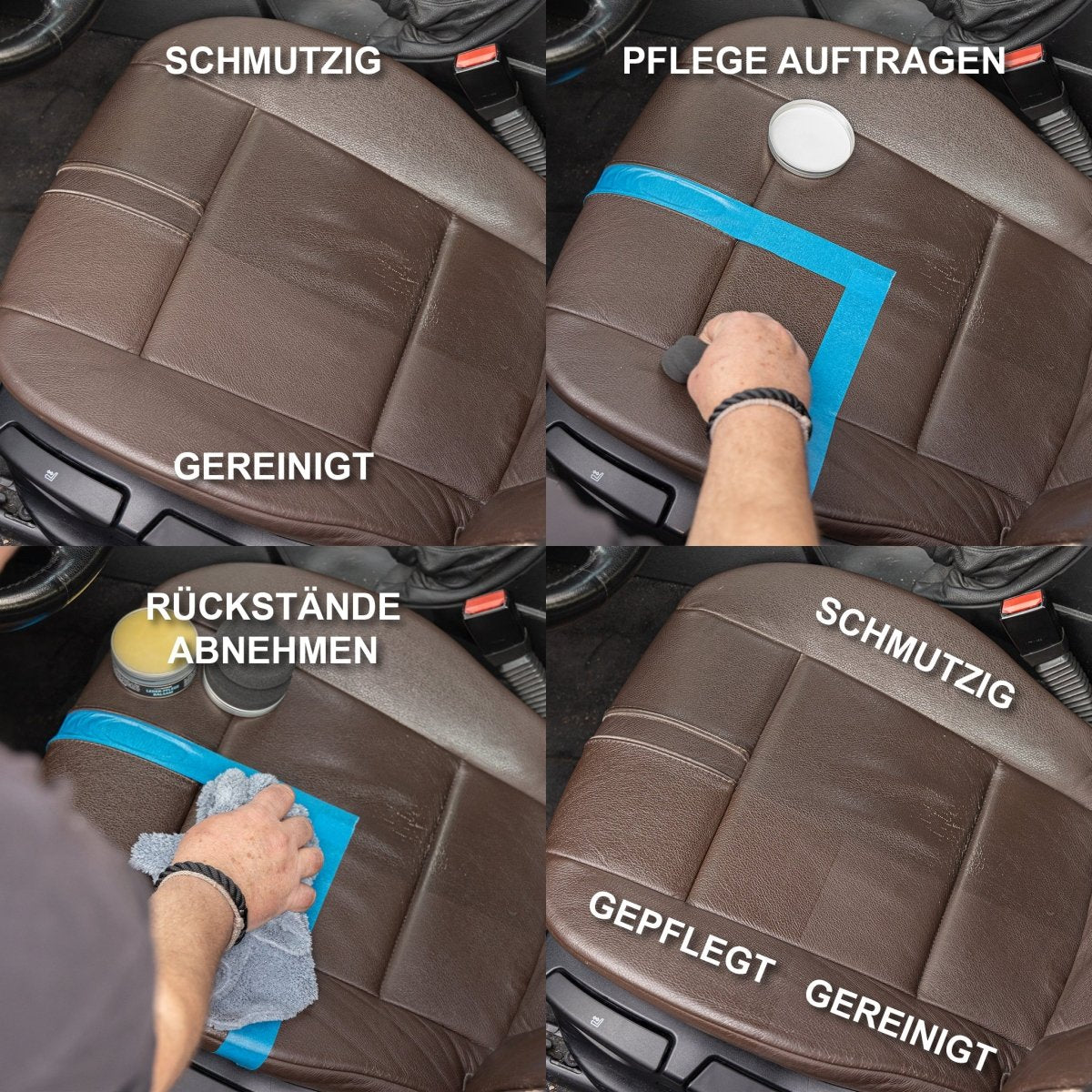 Leder Reiniger + Pflege + Bürste Set - CLEANEXTREME