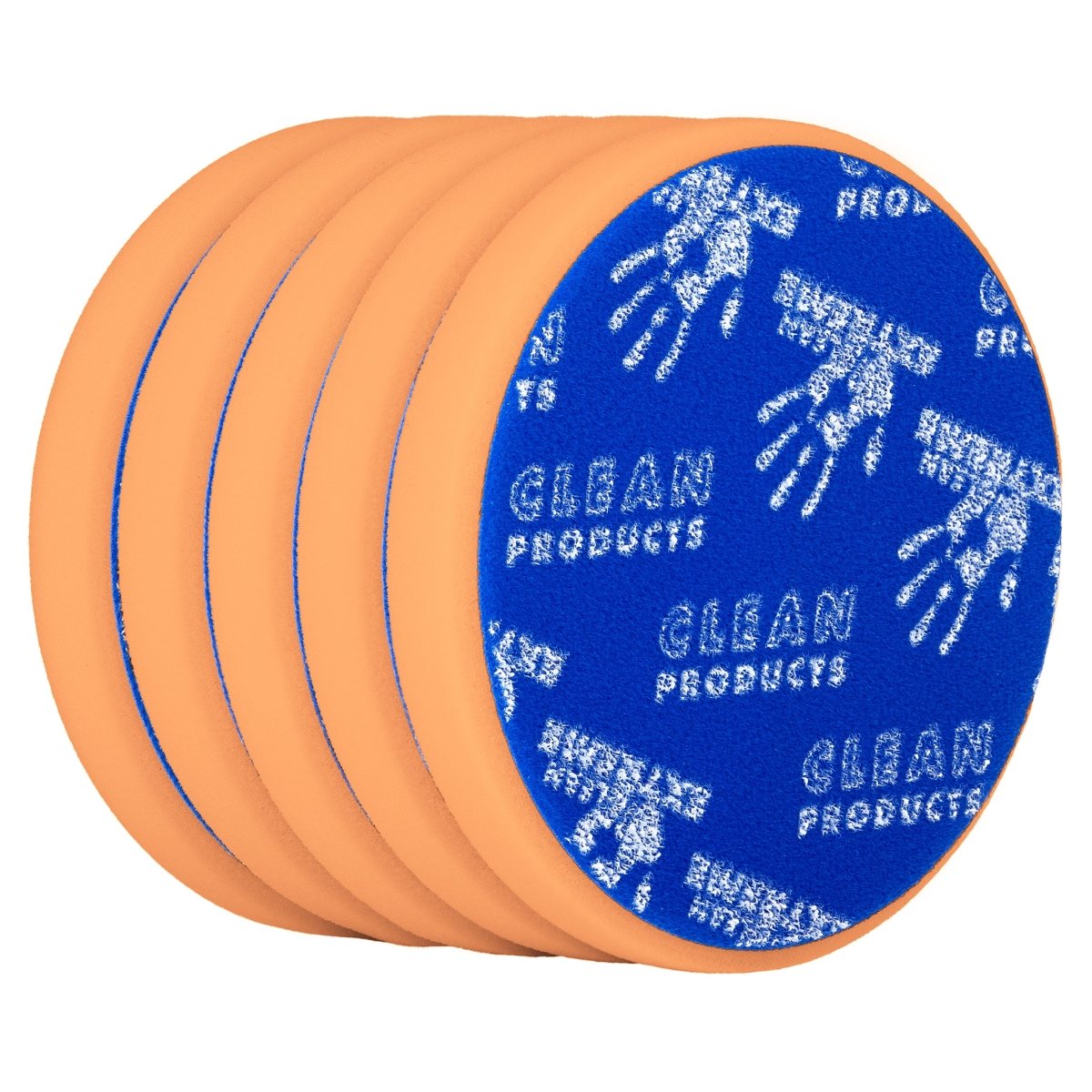 Polierschwamm abrasiv - retikuliert Orange 135 mm - 5 Stück - CLEANEXTREME