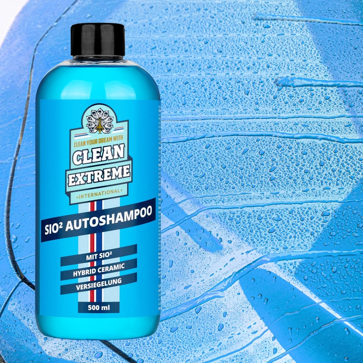 SIO² Autoshampoo Konzentrat - 0,5 Liter + MICRO Auto-Waschhandschuh DUO Set - CLEANEXTREME