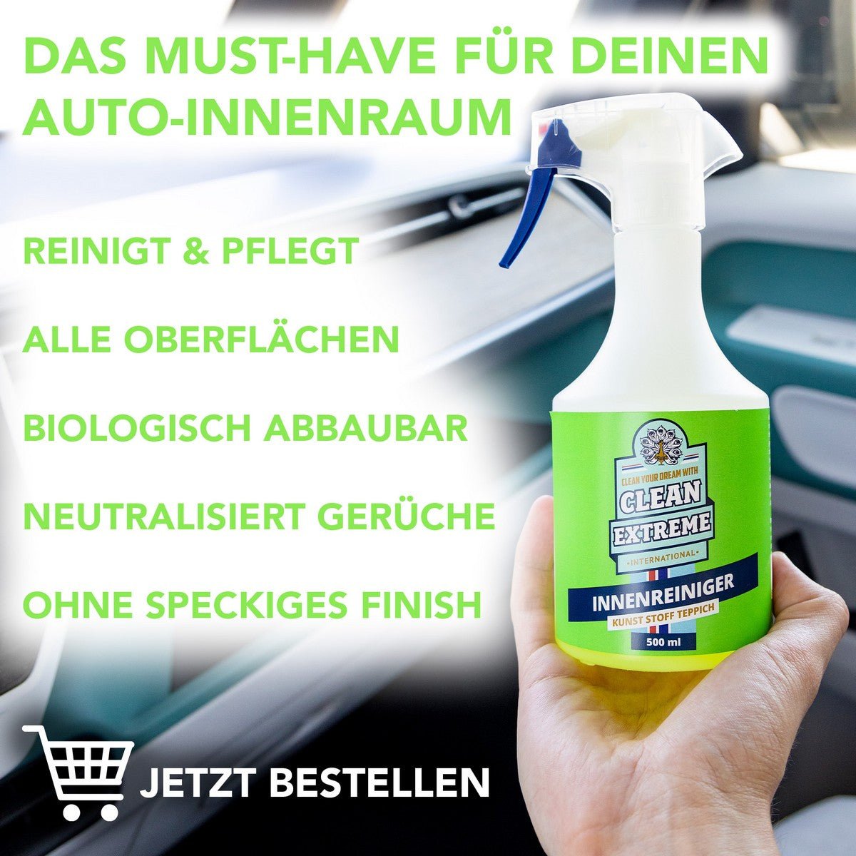 Set Auto-Innenreiniger + Mikrofaser-Reinigungshandschuh Innenraum - CLEANEXTREME