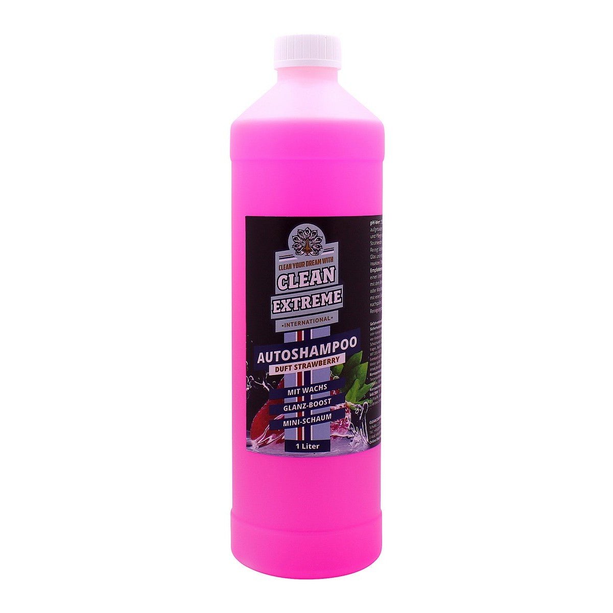 Autoshampoo Konzentrat STRAWBERRY mit Wachs 1 Liter - CLEANEXTREME