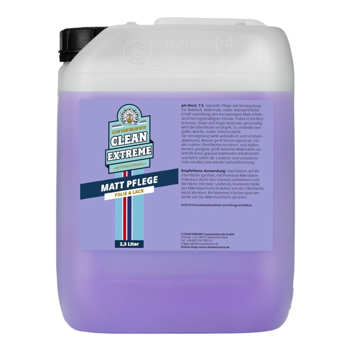 Matt Pflege Folie & Lack mit Versiegelung - Detailer - 2,3 Liter - CLEANEXTREME
