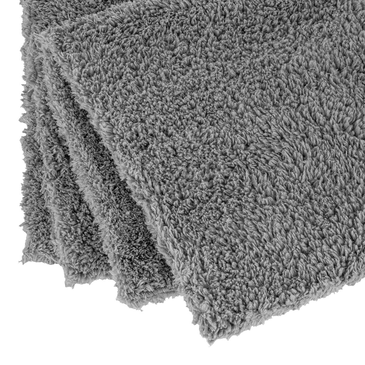 MICRO Poliertuch GRAU FLUFFY - Randlos - 500GSM - 3 Stück - CLEANEXTREME