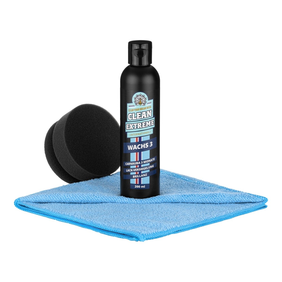 WACHS 3 Monate Brillanz Auto-Lackversiegelung (Carnaubawachs) Set - CLEANEXTREME