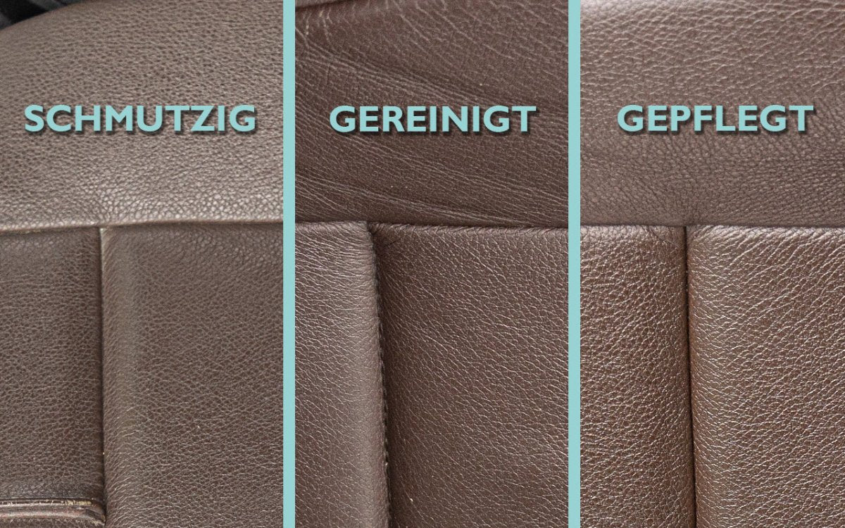 Leder Reiniger + Pflege + Bürste + Applikations - Schwamm + Tuch Set - CLEANEXTREME