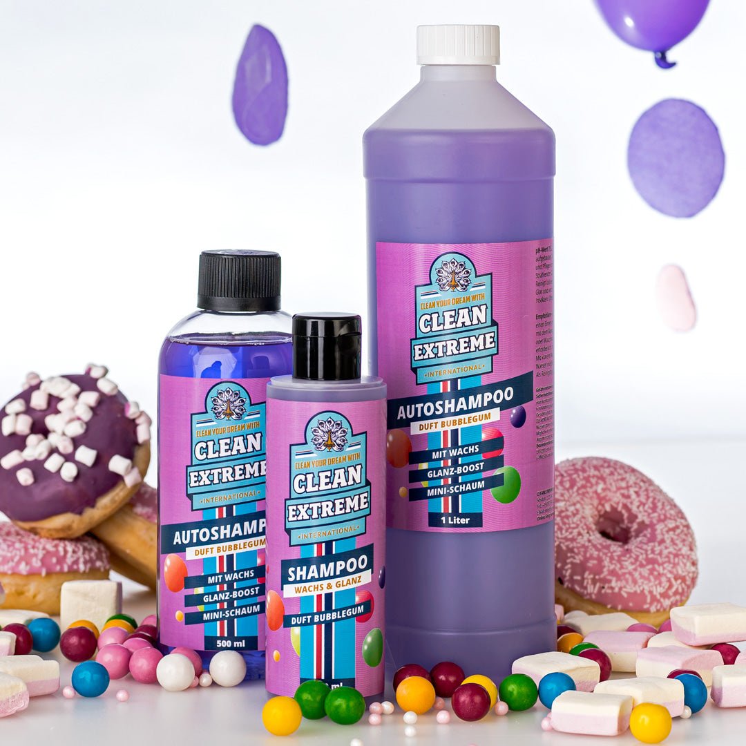 Autoshampoo Konzentrat BUBBLEGUM mit Wachs 200 ml - CLEANEXTREME