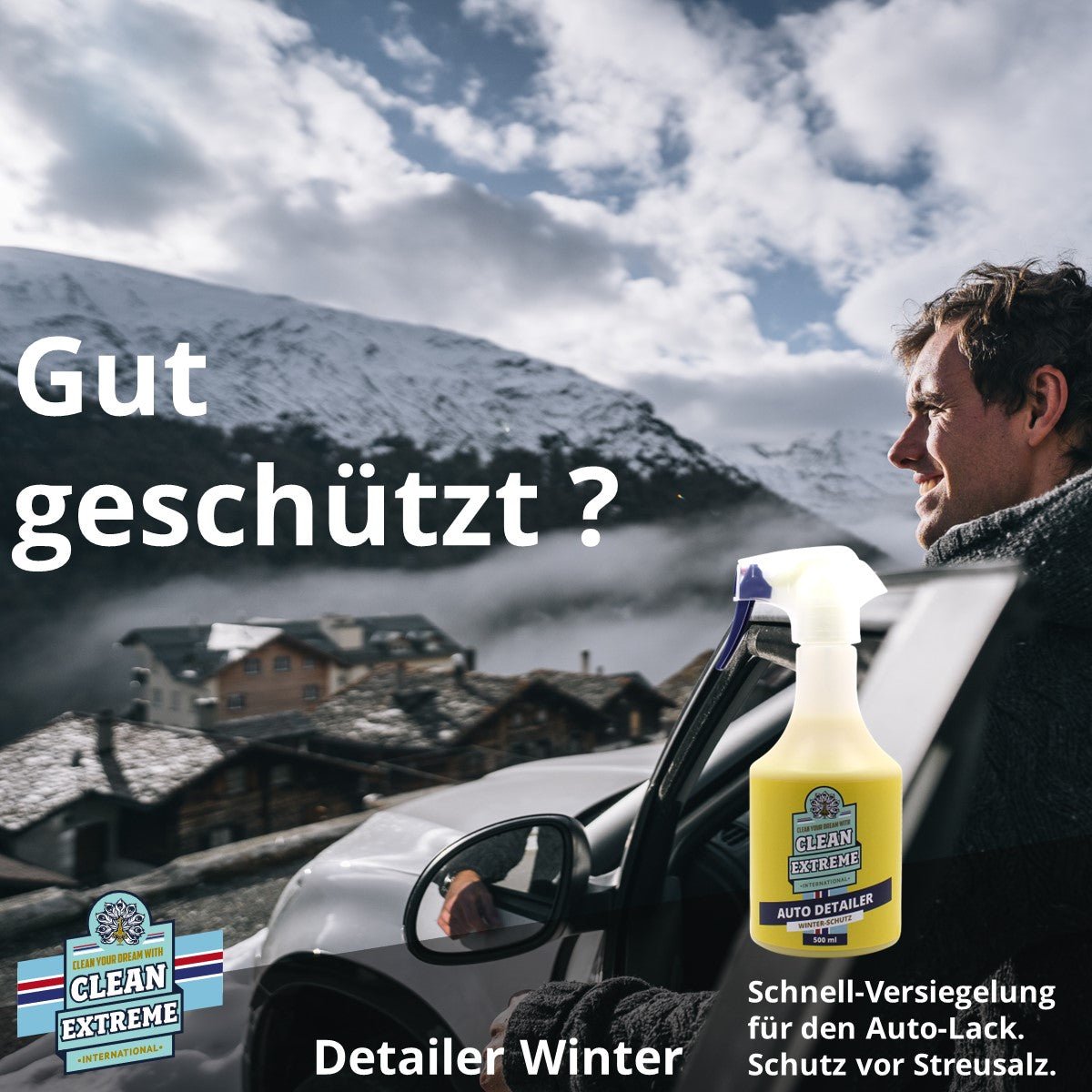 Auto - Detailer Winter - Schutz – Sprüh - Versiegelung - 500 ml bis - 5°C anwendbar - Lack Auto - Folie Glas Acryl Carbon Chrom - Schutz Streu - Salz, Winter - Schmutz uvm. - CLEANEXTREME