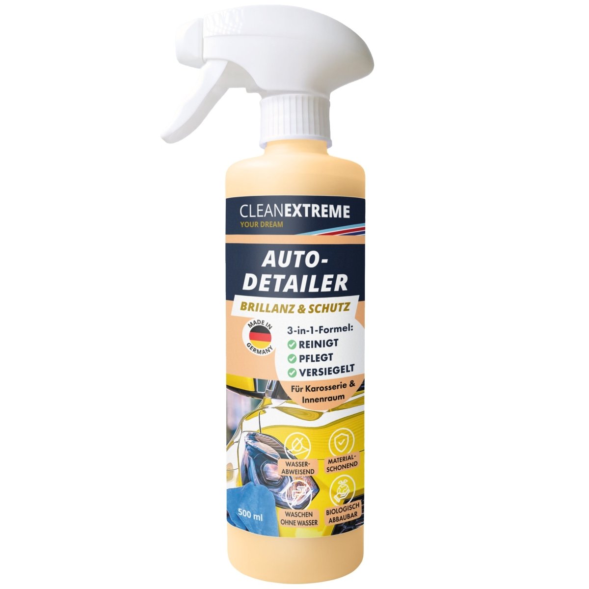 Auto-Detailer Brillanz & Schutz mit Versiegelung 500 ml + Poliertuch - CLEANEXTREME