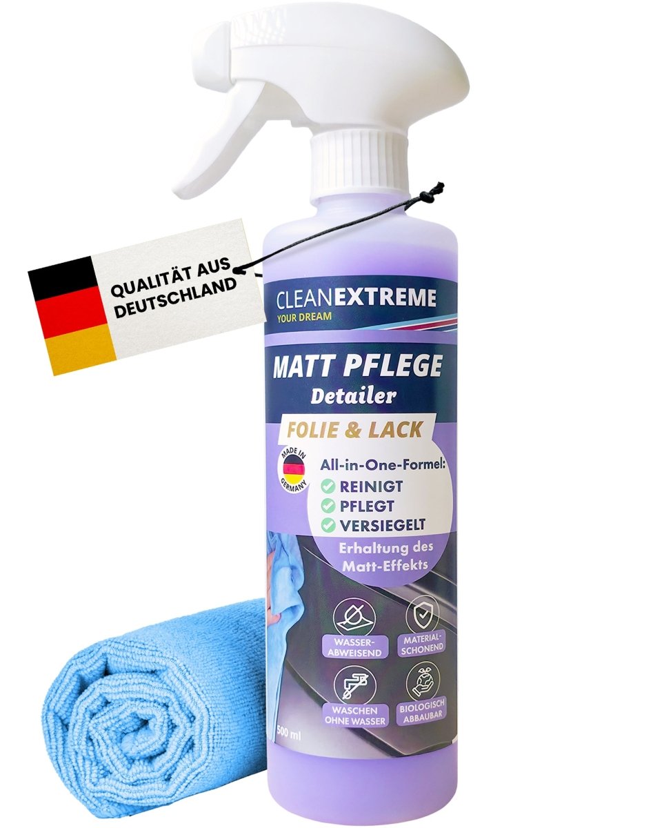 Auto Matt Pflege Folie & Lack mit Versiegelung 500 ml + Poliertuch - CLEANEXTREME