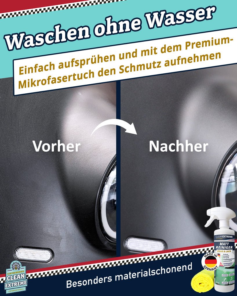 Auto Matt Reiniger Folie & Lack 500 ml + Allroundtuch - CLEANEXTREME