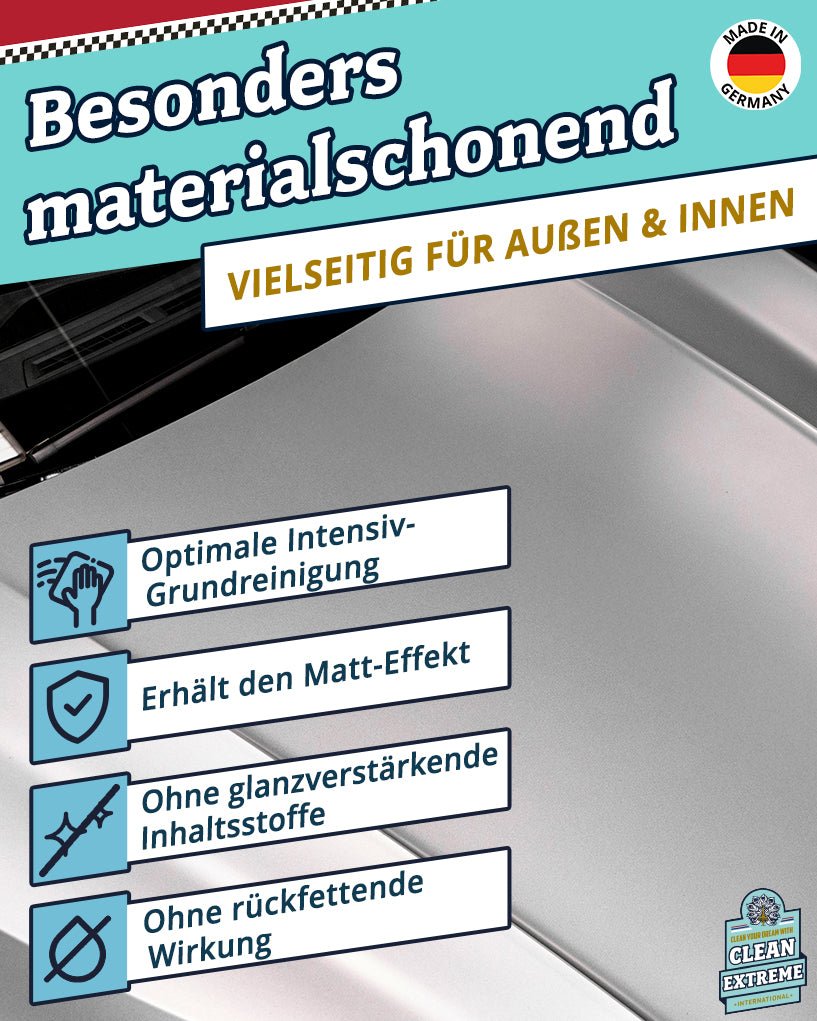Auto Matt Reiniger Folie & Lack 500 ml + Allroundtuch - CLEANEXTREME