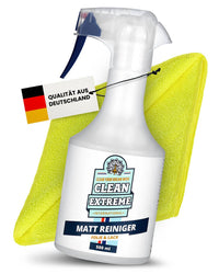 CLEANEXTREME Matt Reiniger Folie & Lack 500 ml + MICRO Allroundtuch GELB - CLEANEXTREME