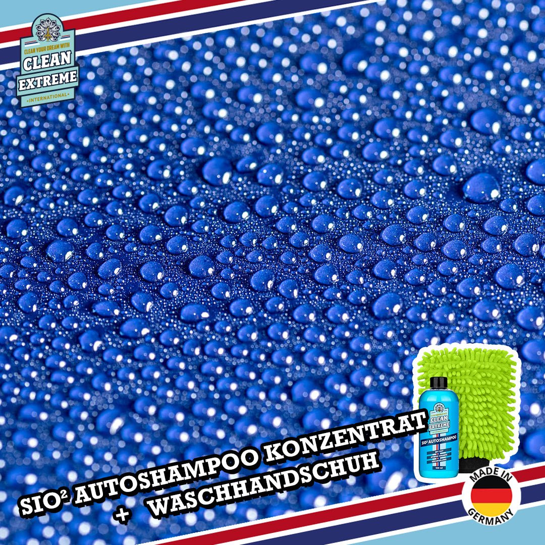 SIO² Autoshampoo Konzentrat - 0,5 Liter + MICRO Auto - Waschhandschuh DUO Set - CLEANEXTREME