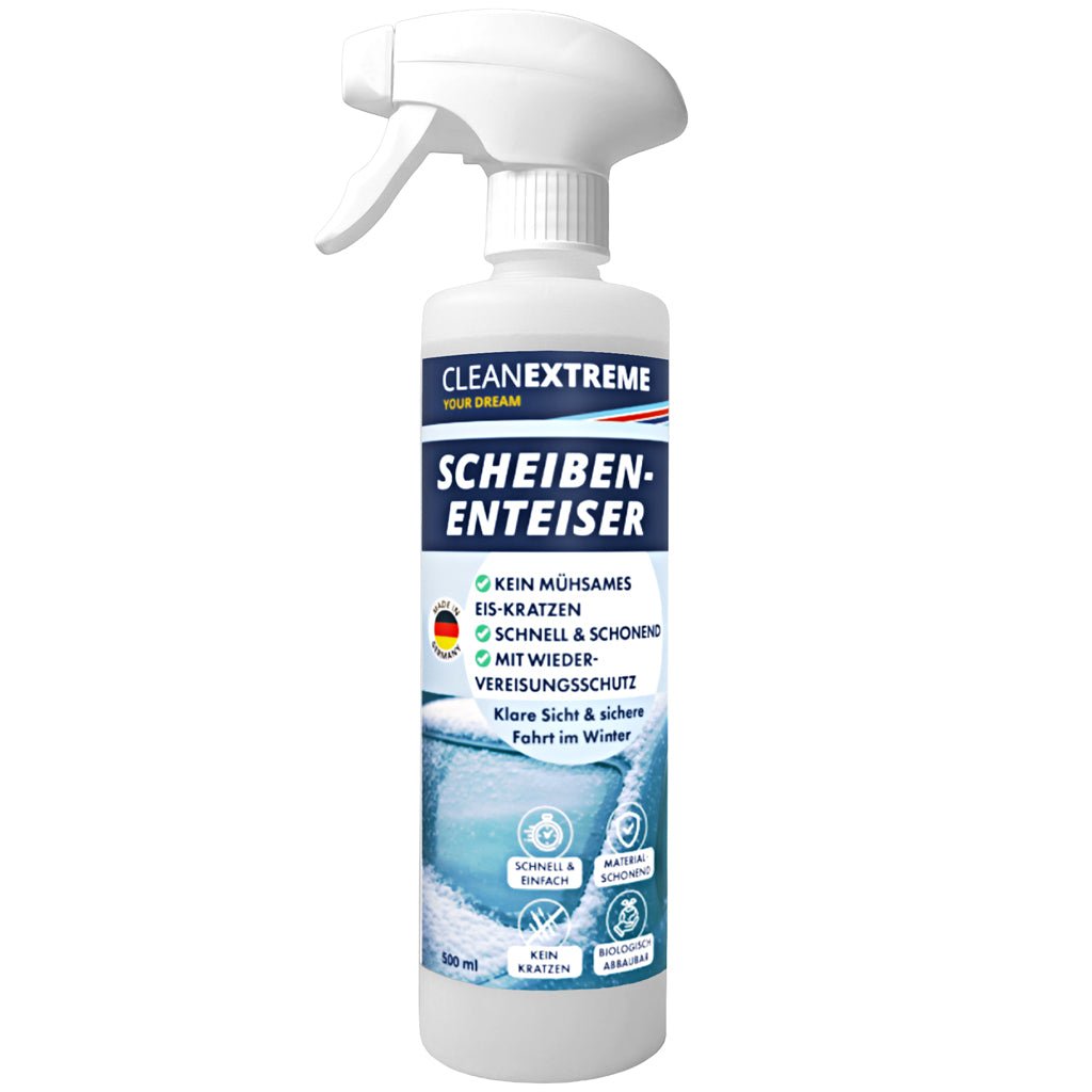CLEANEXTREME Winter - Profi - Set Frostschutz & Enteiser – 4,8 L Wischwasser + 500 ml Enteiser - Spray - CLEANEXTREME
