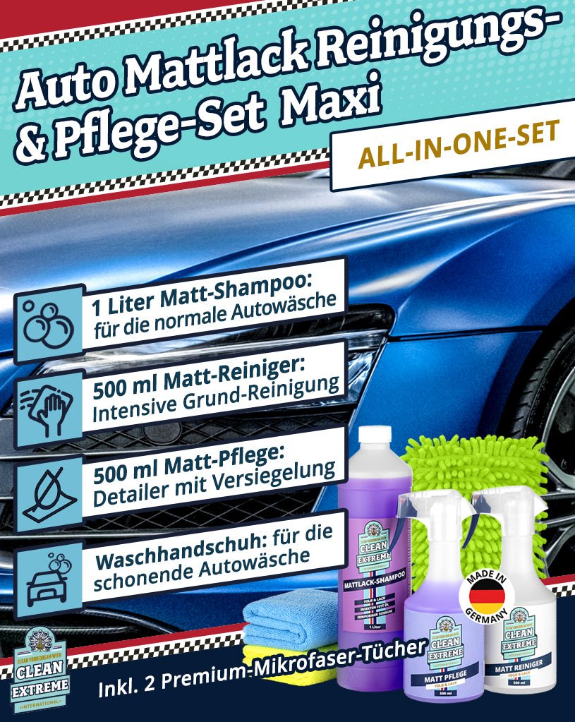 Auto - Set Mattlack / Mattfolie – Reinigung + Pflege MAXI - CLEANEXTREME