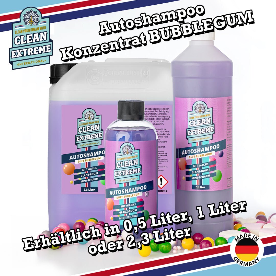 Autoshampoo Konzentrat BUBBLEGUM mit Wachs 2,3 Liter - CLEANEXTREME