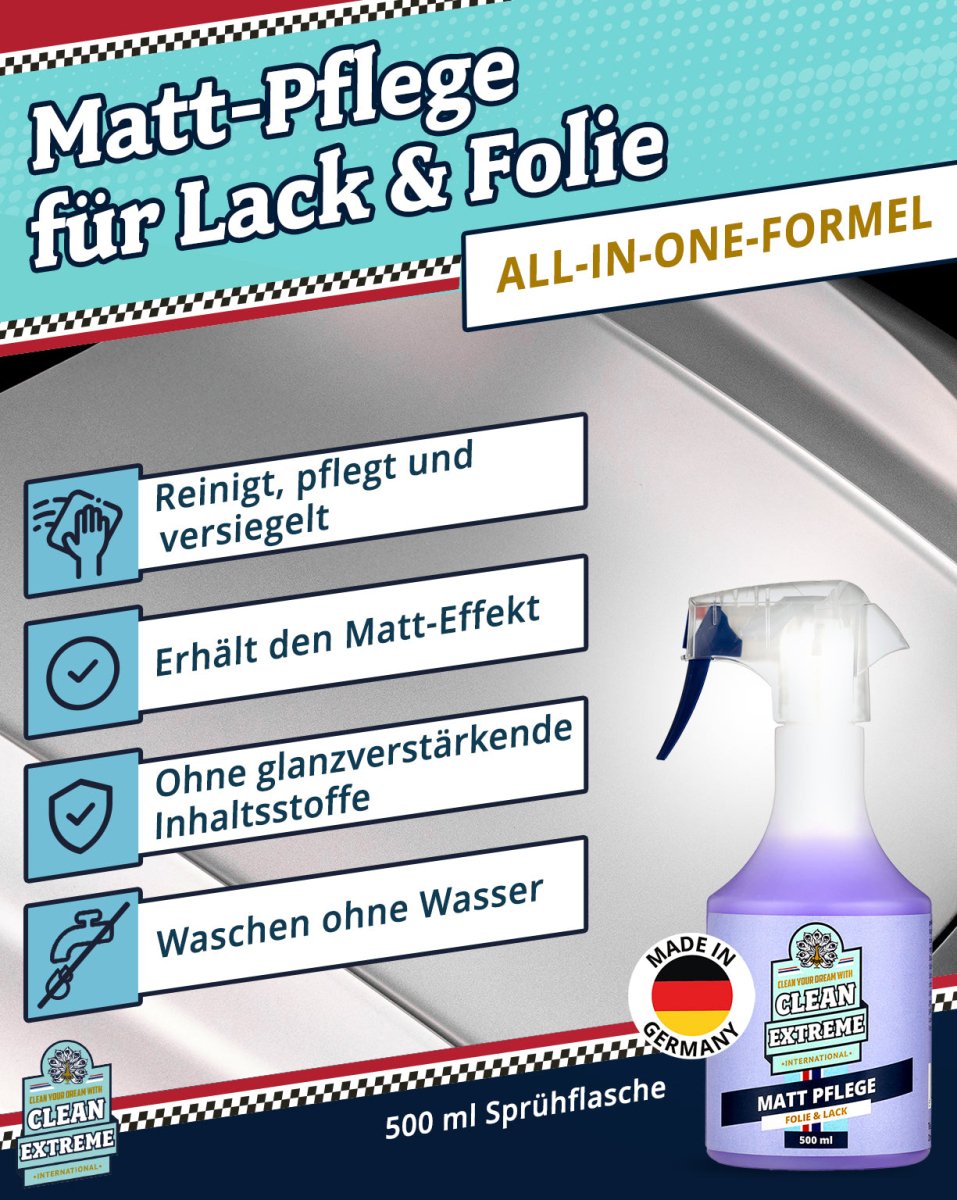 Auto Matt Pflege Folie & Lack mit Versiegelung - Detailer - 500 ml - CLEANEXTREME