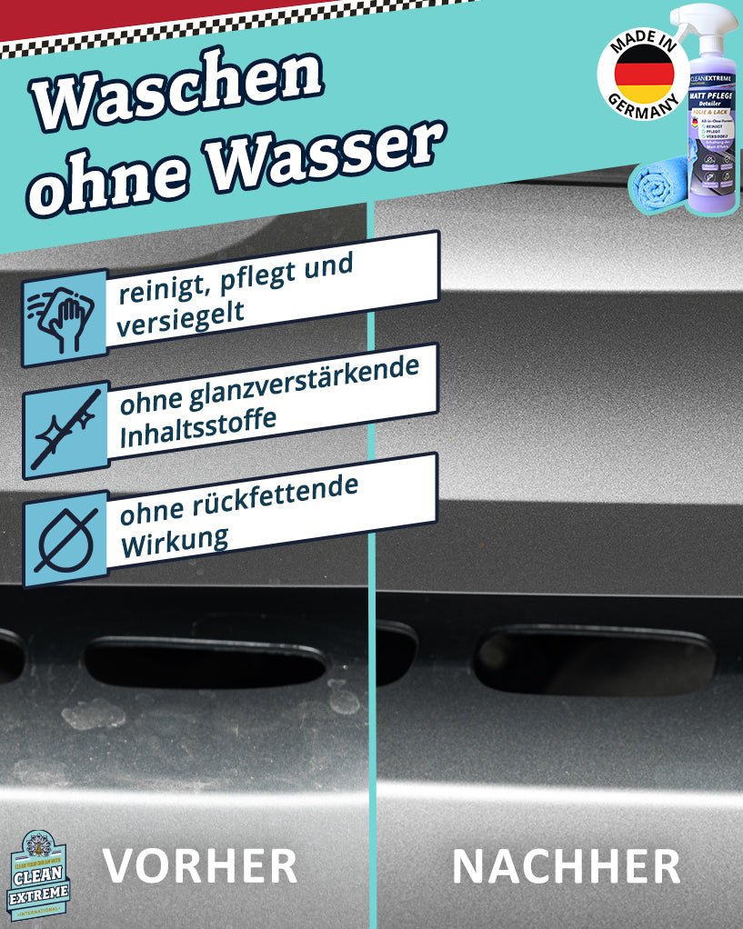 Auto Matt Pflege Folie & Lack mit Versiegelung 500 ml + Poliertuch - CLEANEXTREME