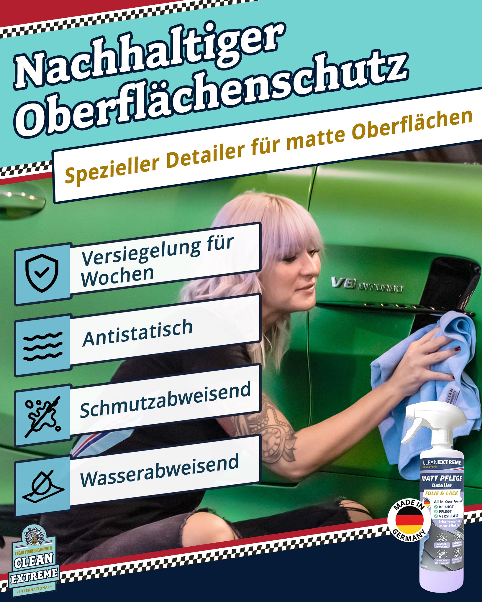 Auto Matt Pflege Folie & Lack mit Versiegelung - Detailer - 500 ml