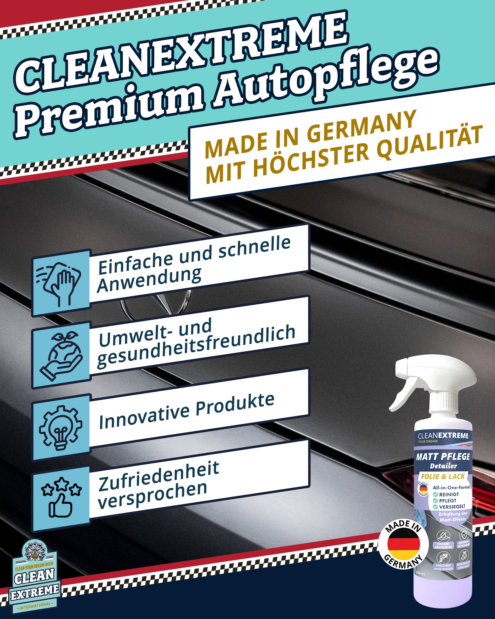 Auto Matt Pflege Folie & Lack mit Versiegelung - Detailer - 500 ml