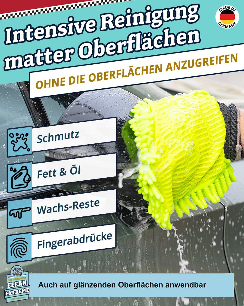 Mattlack Auto - Shampoo Folie & Lack Konzentrat 1 Liter + Waschhandschuh - CLEANEXTREME