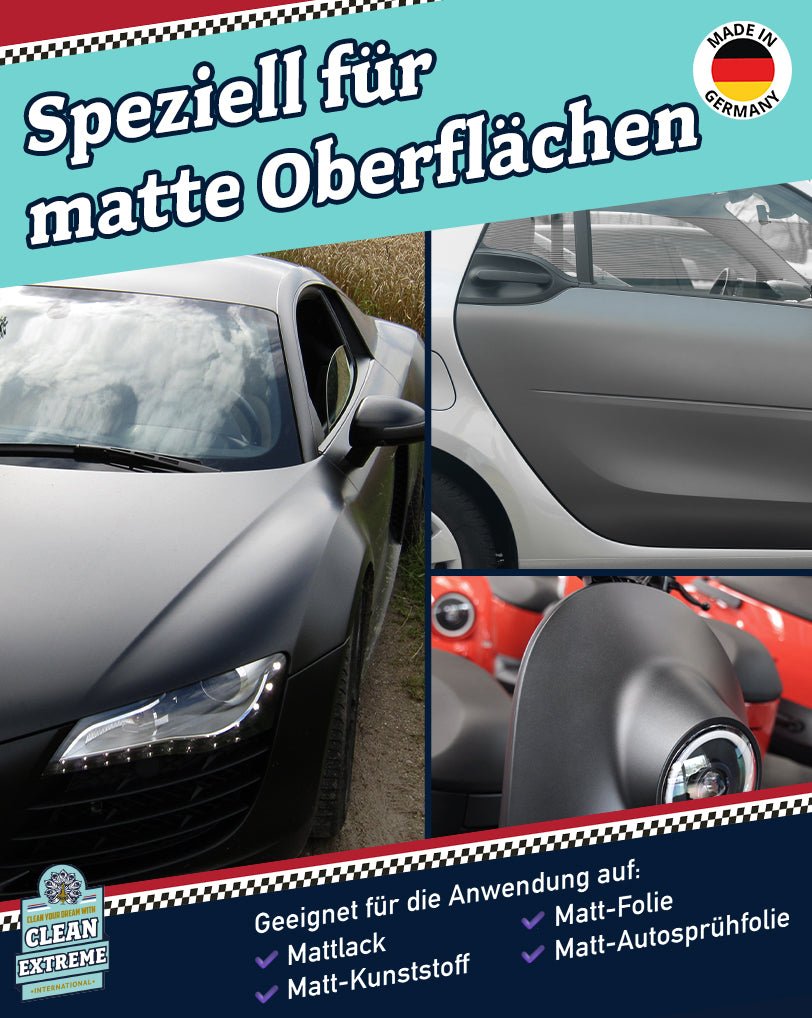 Mattlack Auto - Shampoo Folie & Lack Konzentrat 1 Liter + Waschhandschuh - CLEANEXTREME