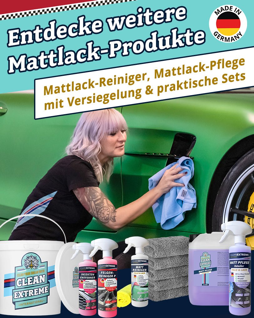 Mattlack Auto - Shampoo Folie & Lack Konzentrat 1 Liter + Waschhandschuh - CLEANEXTREME