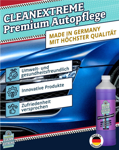 Mattlack Set Auto - Shampoo Folie & Lack - 1 Liter + MICRO Auto - Waschhandschuh DUO Set - CLEANEXTREME