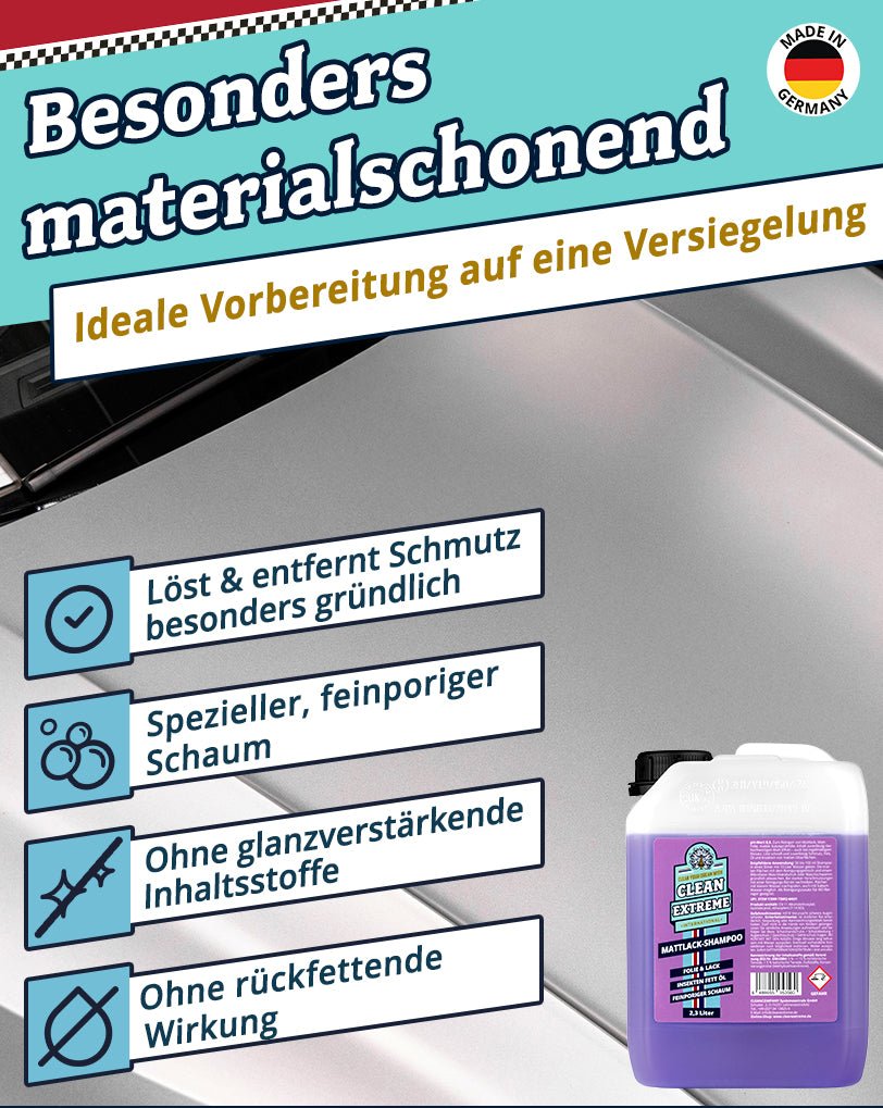 Mattlack Auto - Shampoo Folie & Lack - Konzentrat - 2,3 Liter - CLEANEXTREME