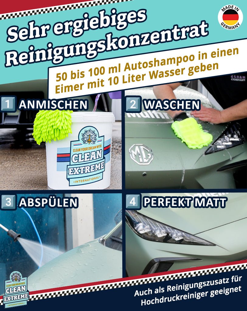Mattlack Auto - Shampoo Folie & Lack - Konzentrat - 2,3 Liter - CLEANEXTREME