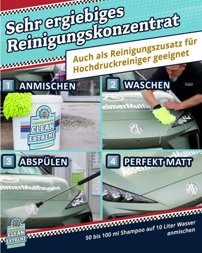Mattlack Auto - Shampoo Folie & Lack - Konzentrat - 2,3 Liter - CLEANEXTREME