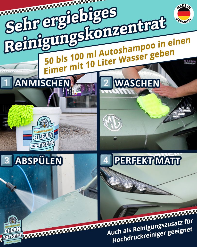 Mattlack Auto - Shampoo Folie & Lack - Konzentrat - 500 ml - CLEANEXTREME