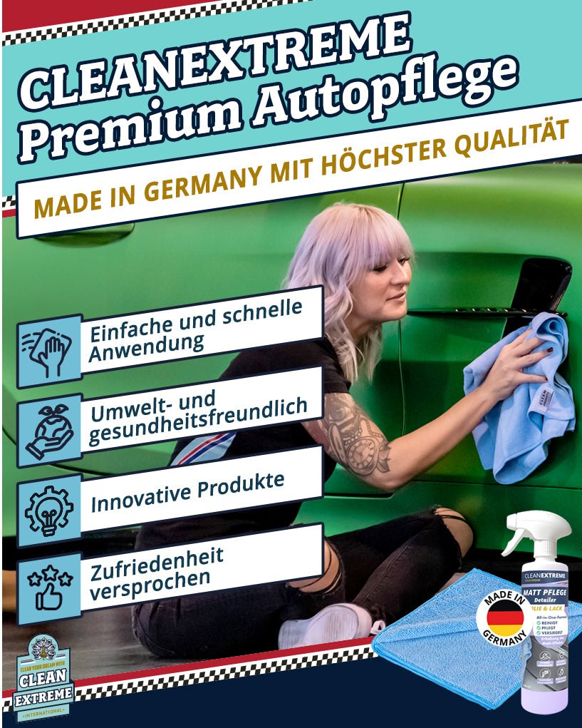 Auto Matt Pflege Folie & Lack mit Versiegelung 500 ml + Poliertuch - CLEANEXTREME