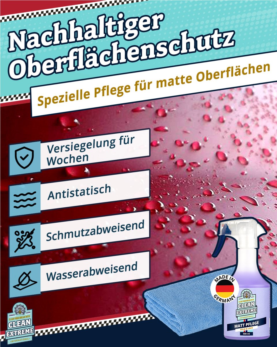 Auto Matt Pflege Folie & Lack + Poliertuch BLAU MAXI Set - CLEANEXTREME
