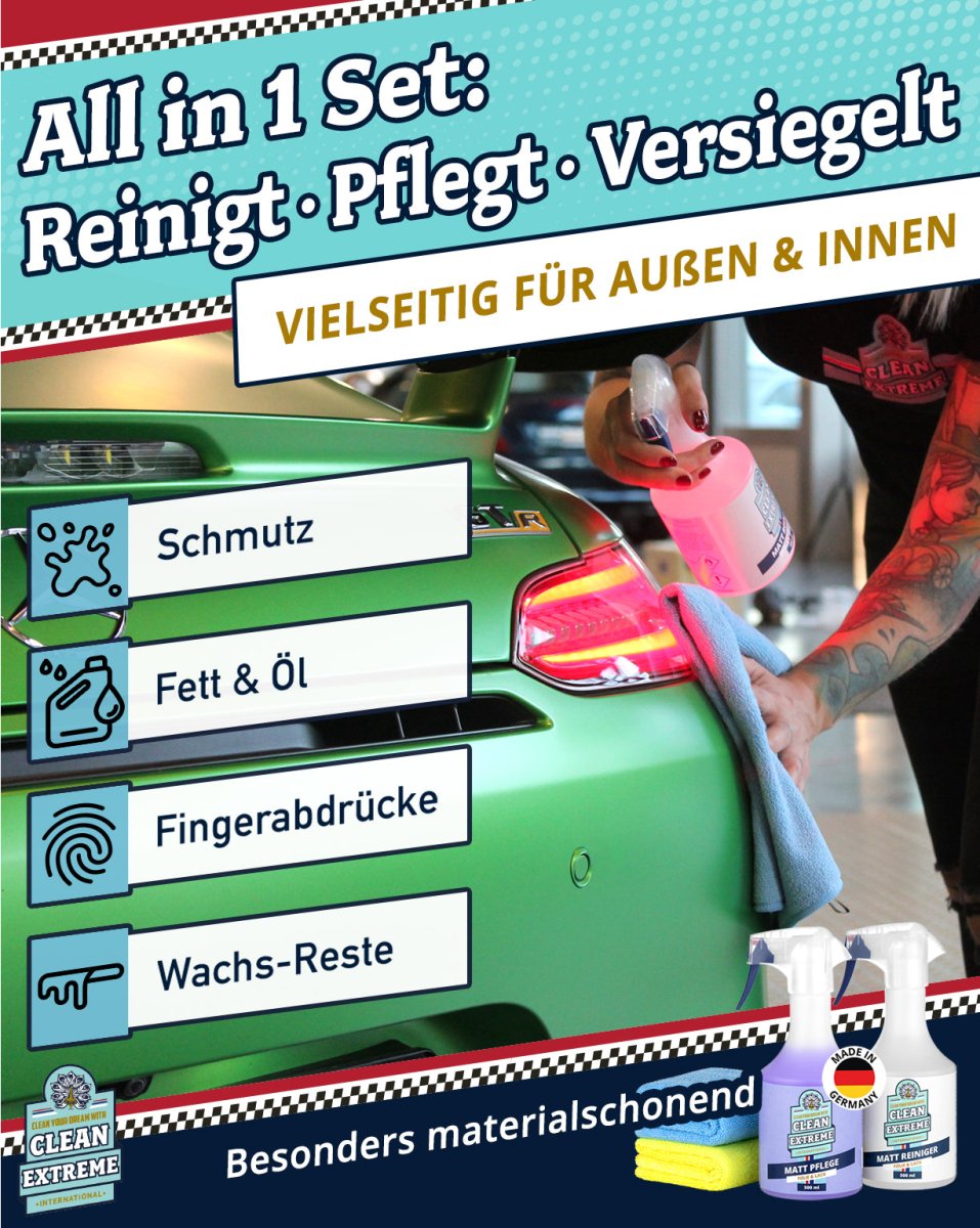 Auto Finish - Box Mattlack / Mattfolie - Reinigungs - und Pflege - Set - CLEANEXTREME