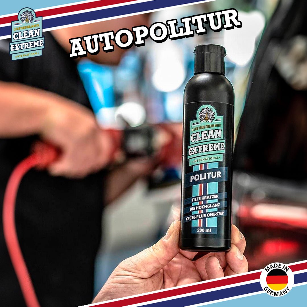 Politur Tiefe Kratzer bis Hochglanz CP030 - PLUS - One - Step - 200 ml - Kratzer Gebrauchspuren aus Glanz - Lack & Glanz - Autofolie, Carbon, Edelstahl, Chrom uvm. entfernen, Hochglanz polieren (Auto, Motorrad) - CLEANEXTREME