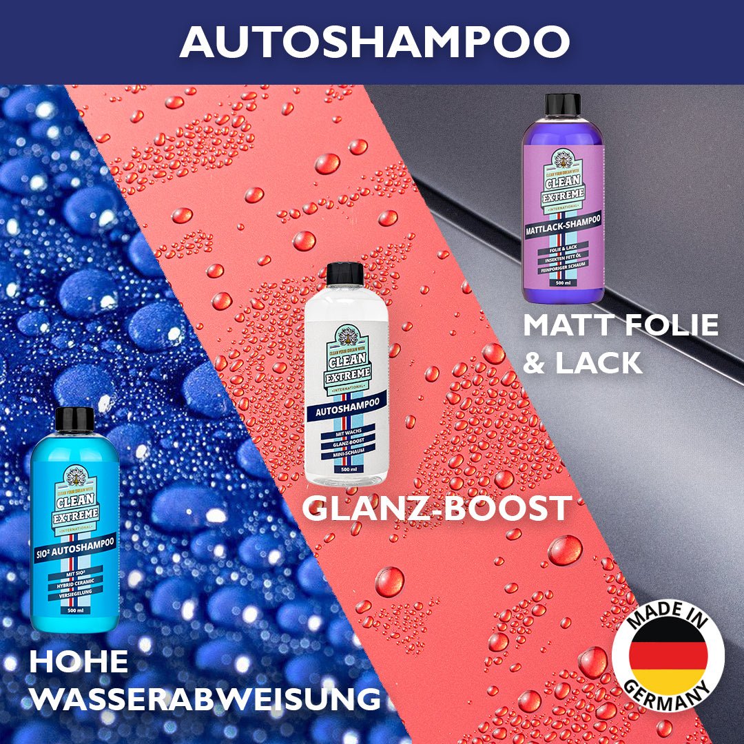 SIO² Autoshampoo Konzentrat - 0,5 Liter mit sehr haltbarer Ceramic - Versiegelung - strahlender Glanz - sehr gutes Abperlverhalten - hohe Wasserabweisung bei starker Reinigungskraft - CLEANEXTREME