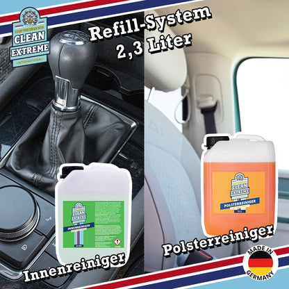 Auto - Polsterreiniger - Teppich & Textil - 2,3 Liter Textil Reiniger pH neutral für Autositz, Autopolster, Rücksitz, Kindersitz, Autoteppich - biologisch abbaubar - CLEANEXTREME