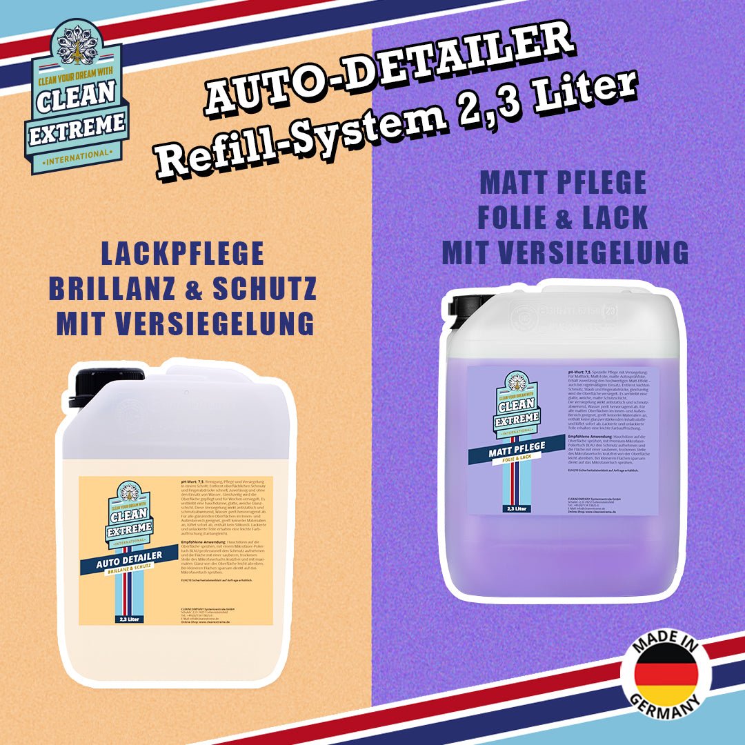 Auto - Detailer Brillanz & Schutz (Lackpflege) - 2,3 Liter Schnellreiniger für Glanz - Lack & Glanz - Autofolie uvm. mit Versiegelung nach dem waschen oder für zwischendurch - waschen reinigen pflegen ohne Wasser + versiegeln - CLEANEXTREME